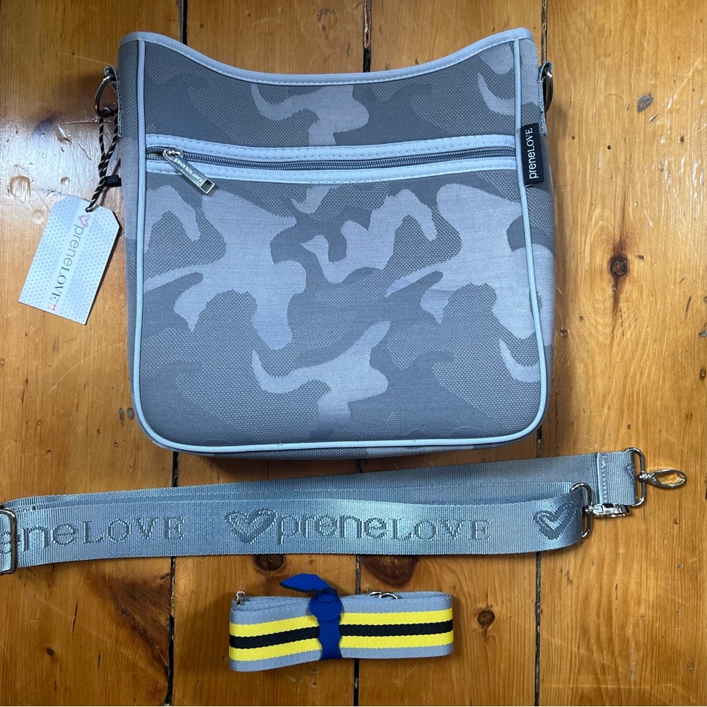 NWT PreneLOVE Gray Camouflage Crossbody Bag - Picture 2 of 6